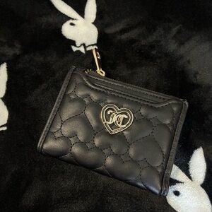 Juicy Couture Black Quilted Heart Pouch